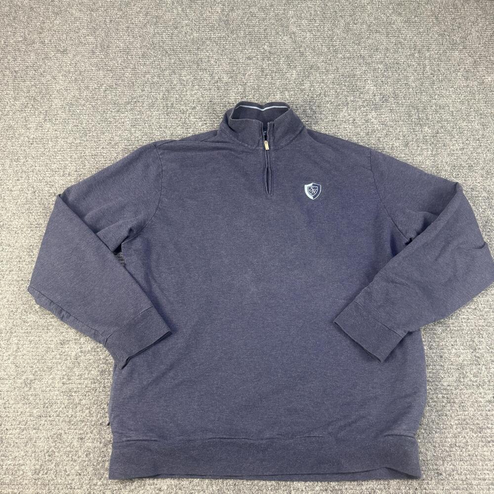 Polo Golf Ralph Lauren Sweater Mens Large Navy Quarter Zip Pima Cotton Golf